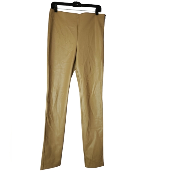 ZARA Legging Stretch Faux Leather Skinny Leg Pants, color Camel, L - Picture 11 of 14